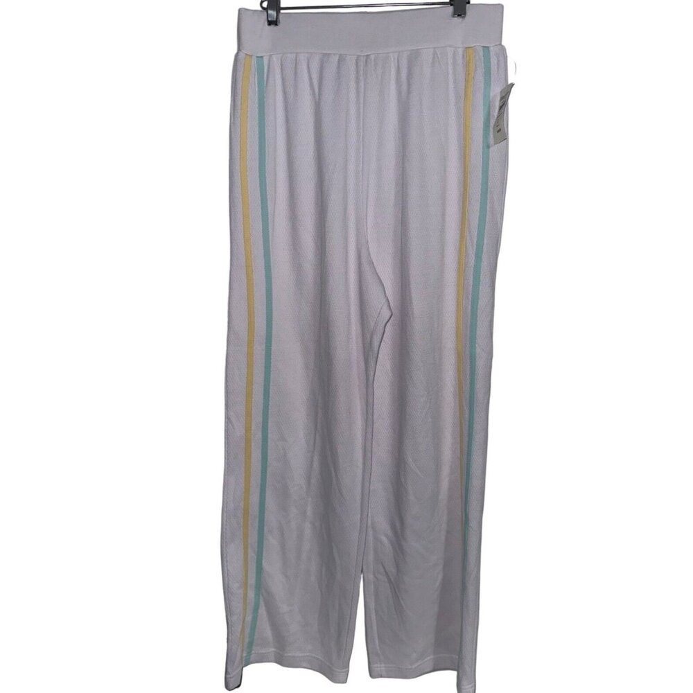 Vintage NWT Coldwater Creek Wide Leg Pull On Workout Pants Sz L White